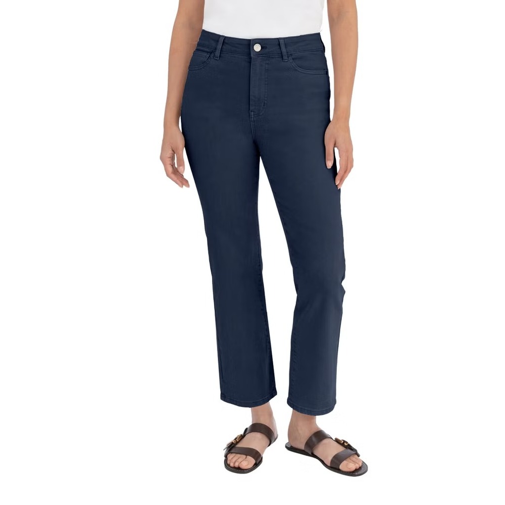 BlankNYC Womens High Rise Straight Leg Blue Pants Size 6 28